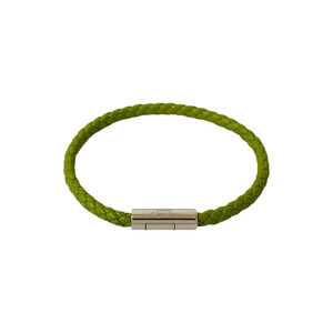 HERMES Green Leather Charm Bracelet